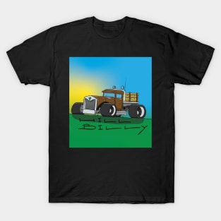 Hill Billy Hay Bale Truck Cartoon T-Shirt